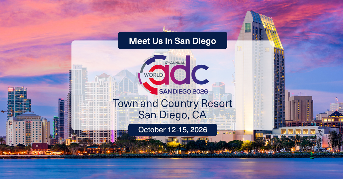 World ADC 2026 event page featured image with conference title over the san diego downtown background