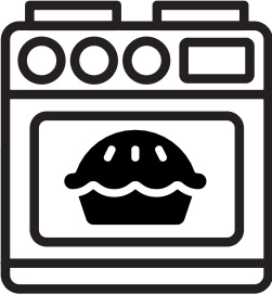 Oven with Pie Icon